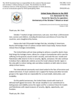 Statement by the Delegation of the United States of America on the one-year anniversary of the 7 October 2023 attack on Israel and the security of the OSCE area