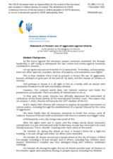 Statement by the Delegation of Ukraine on the Russian Federation’s ongoing aggression against Ukraine