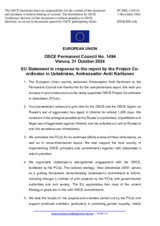 Statement by the Hungarian EU Presidency in response to the report by the OSCE Project Co-ordinator in Uzbekistan, Ambassador Antti Karttunen
