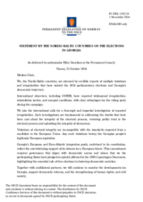 Statement by the Delegation of Norway, also on behalf of Denmark, Estonia, Finland, Iceland, Latvia, Lithuania and Sweden, on the parliamentary elections in Georgia, held on 26 October 2024