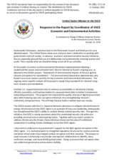  Statement by the Delegation of the United States of America in response to the report by the Co-ordinator of OSCE Economic and Environmental Activities, Ambassador Bakyt Dzhusupov