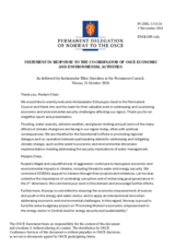Statement by the Delegation of Norway in response to the report by the Co-ordinator of OSCE Economic and Environmental Activities, Ambassador Bakyt Dzhusupov