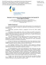 Statement by the Delegation of Ukraine on the International Day to End Impunity for Crimes against Journalists, observed on 2 November 2024