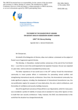 Statement by the Delegation of Ukraine on the Russian war of aggression against Ukraine