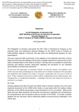 Statement by the Delegation of Armenia on the Code of Conduct on Politico-Military Aspects of Security