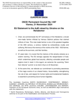 Statement by the Hungarian EU Presidency on the 91st anniversary of the Holodomor genocide committed in Ukraine in 1932–1933 by the totalitarian Stalin regime