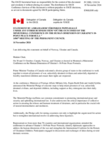 Statement by the Delegation of Canada, also on behalf of Norway and Ukraine, on the outcomes of the Ministerial Conference on the Human Dimension of Ukraine’s 10-Point Peace Formula, held in Montreal, Canada, on 30 and 31 October 2024