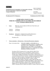 Diario de la 92ª Reunión conjunta del Foro de Cooperación en materia de Seguridad y del Consejo Permanente
