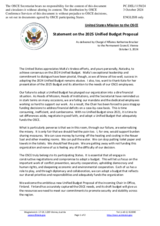 Statement by the Delegation of the United States of America on the presentation of the 2025 Unified Budget Proposal