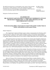 Statement by the Delegation of the Russian Federation on the increasing military involvement of certain NATO and EU member States in yet more confrontation in and around Ukraine