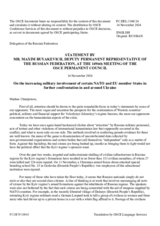 Statement by the Delegation of the Russian Federation on the increasing military involvement of certain NATO and EU member States in yet more confrontation in and around Ukraine