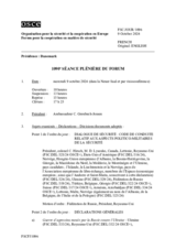 Journal de la 1090ème séance plénière du Forum pour la coopération en matière de sécurité