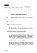 Journal de la 1092ème séance plénière du Forum pour la coopération en matière de sécurité