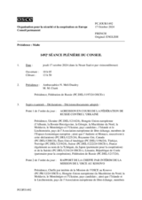 Journal de la 1492ème séance plénière du Conseil permanent