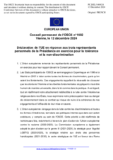 Déclaration de l’UE en réponse aux trois représentants personnels de la Présidence en exercice pour la tolérance et la non-discrimination