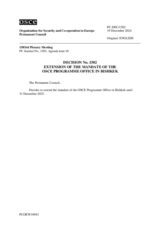 Permanent Council Decision No. 1502