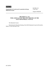 DECISION No. 1/24, TIME AND PLACE OF THE NEXT MEETING OF THE OSCE MINISTERIAL COUNCIL