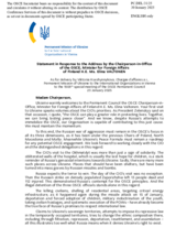 Statement by the Delegation of Ukraine in response to the opening address by the Chairperson-in-Office and Minister for Foreign Affairs of Finland, H.E. Ms. Elina Valtonen