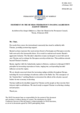Statement by the Delegation of Norway on the Russian Federation’s ongoing aggression against Ukraine
