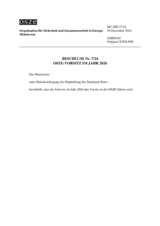 DECISION No. 7/24, OSCE CHAIRMANSHIP IN THE YEAR 2026