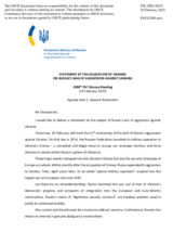 Statement by the Delegation of Ukraine on Russia’s war of aggression against Ukraine