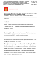 Statement by the Delegation of Denmark on the Russian Federation’s ongoing aggression against Ukraine