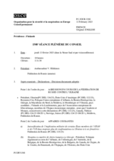 Journal de la 1508ème séance plénière du Conseil permanent