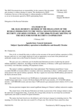 Statement by the Delegation of the Russian Federation on the special military operation to demilitarize and denazify Ukraine