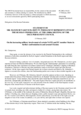 Statement by the Delegation of the Russian Federation on the increasing military involvement of certain NATO and EU member States in yet more confrontation in and around Ukraine