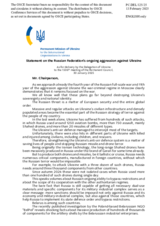 Statement by the Delegation of Ukraine on the Russian Federation’s ongoing aggression against Ukraine