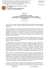 Statement by the Delegation of Armenia on the Responsible Military Use of New and Emerging Technologies