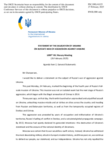 Statement by the Delegation of Ukraine on Russia’s war of aggression against Ukraine