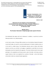 Statement by the Delegation of the Netherlands on the Russian Federation’s ongoing aggression against Ukraine