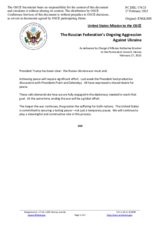 Statement by the Delegation of the United States of America on the Russian Federation’s ongoing aggression against Ukraine