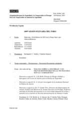 Diario de la 1099ª Sesión plenaria del Foro de Cooperación en materia de Seguridad