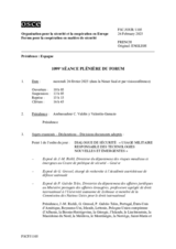 Journal de la 1099ème séance plénière du Forum pour la coopération en matière de sécurité