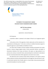 Statement by the Delegation of Ukraine on Russia’s war of aggression against Ukraine