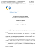 Statement by the Delegation of Ukraine on Russia’s war of aggression against Ukraine