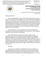 Statement by the Delegation of the United States of America on Russia’s war of aggression against Ukraine