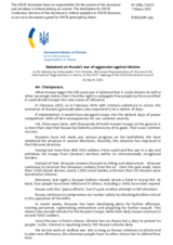 Statement by the Delegation of Ukraine on the Russian Federation’s ongoing aggression against Ukraine
