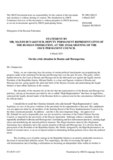 Statement by the Delegation of the Russian Federation on the crisis situation in Bosnia and Herzegovina