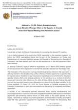 Address by the Deputy Minister of Foreign Affairs of Armenia, H.E. Mr. Robert Abisoghomonyan