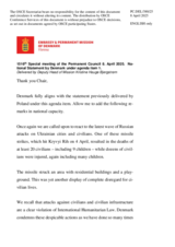 Statement by the Delegation of Denmark on the Russian Federation’s ongoing aggression against Ukraine