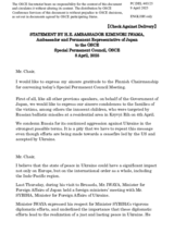 Statement by the Delegation of Japan on the Russian Federation’s ongoing aggression against Ukraine