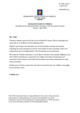 Statement by the Delegation of Norway on recent events in Türkiye