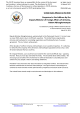 Statement by the Delegation of the United States of America in response to the address by the Deputy Minister of Foreign Affairs of Armenia, H.E. Mr. Robert Abisoghomonyan