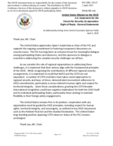 Statement by the Delegation of the United States of America on the balanced participation of international organizations in the work of the Forum for Security Co-operation