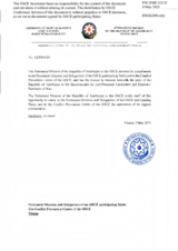 Response by the Delegation of Azerbaijan to the Questionnaire on Anti-Personnel Mines and Explosive Remnants of War