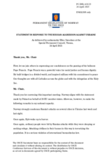 Statement by the Delegation of Norway on the Russian Federation’s ongoing aggression against Ukraine