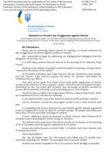 Statement by the Delegation of Ukraine on the Russian Federation’s ongoing aggression against Ukraine